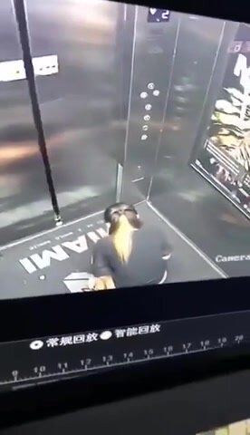 girl pissing in elevator - video 2