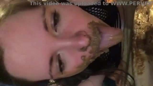 Filthy bbw eats shit while getting fucked