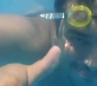 Arab guys barefaced underwater
