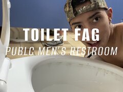Fag Monty Licks Public Toilet