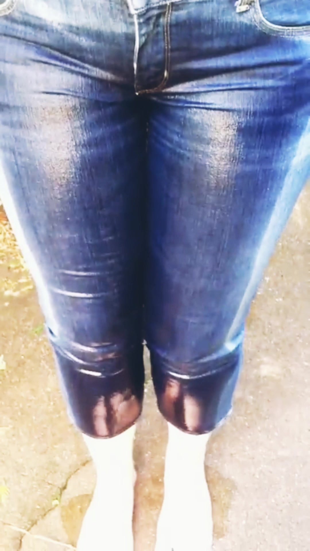 Woman Walks and Wets Her Pants