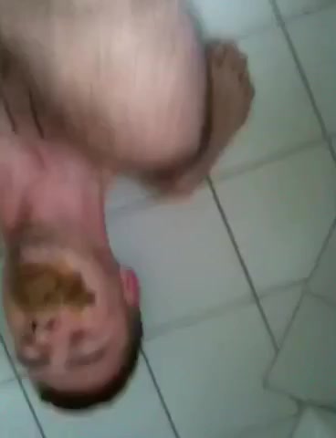 Young handsome shit slave eating shit 1