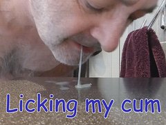 Licking up my cum