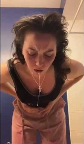 Woman vomiting a lot