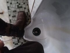 Public restroom jerk off - video 2