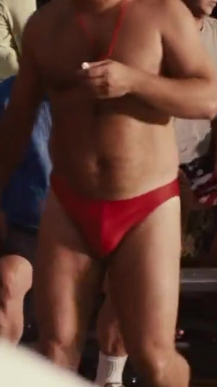 Sean Astin in red Speedo