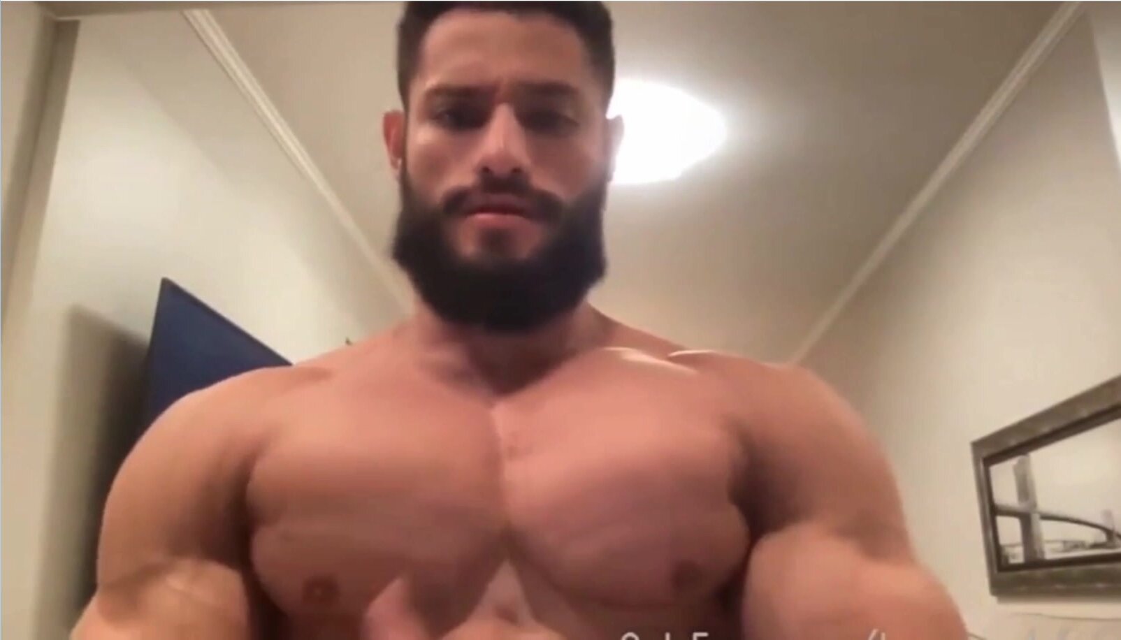 Hey dude - bodybuilder jock flexes perfect muscles