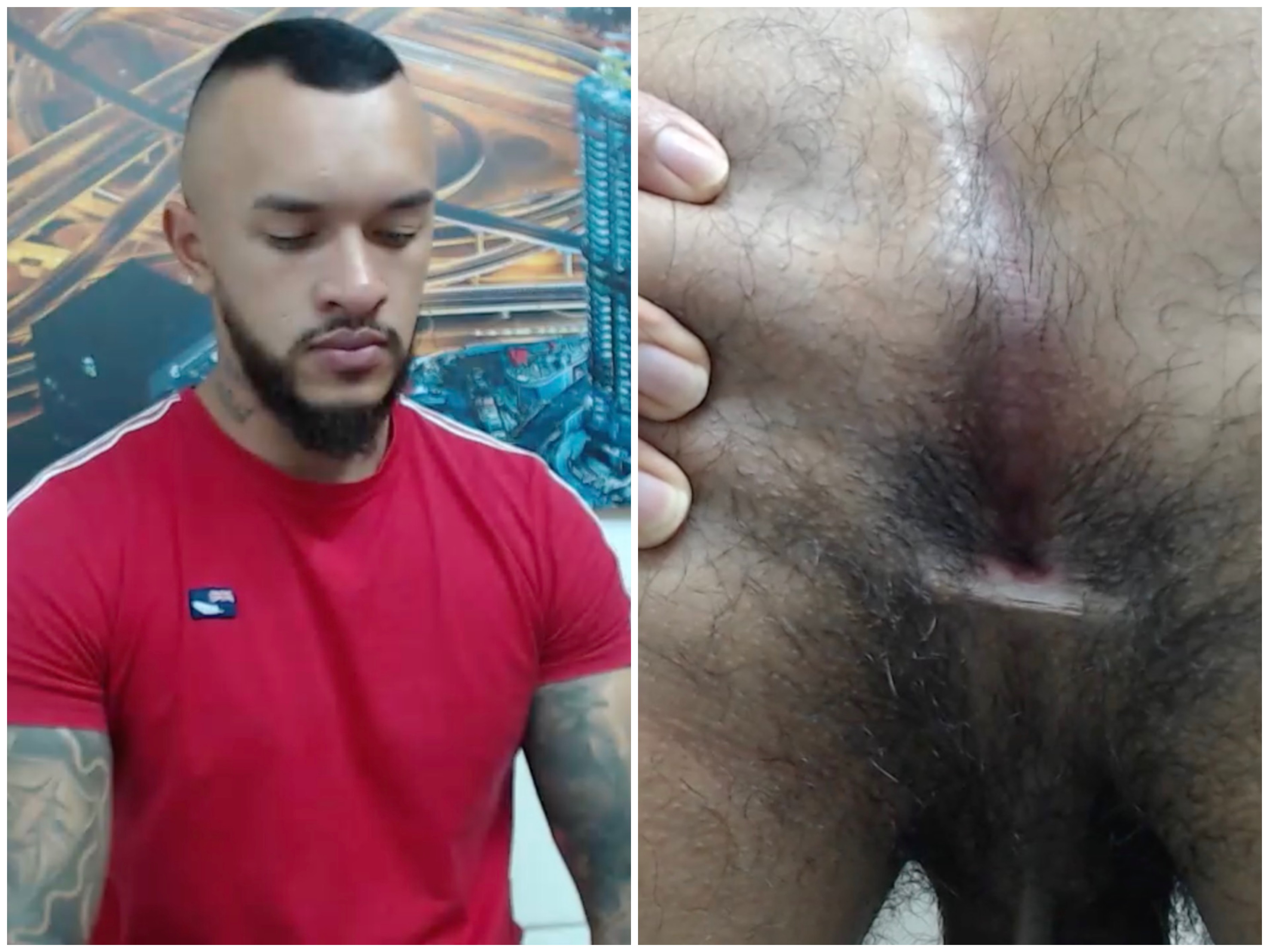 Str8 guy shows hairy hole