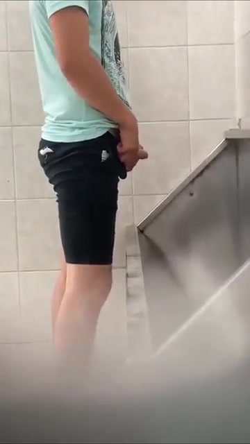 SPY Uncut dick at urinal