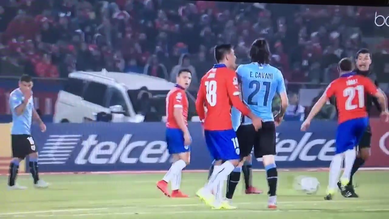 Chilean Soccer Player Fingering Cavani