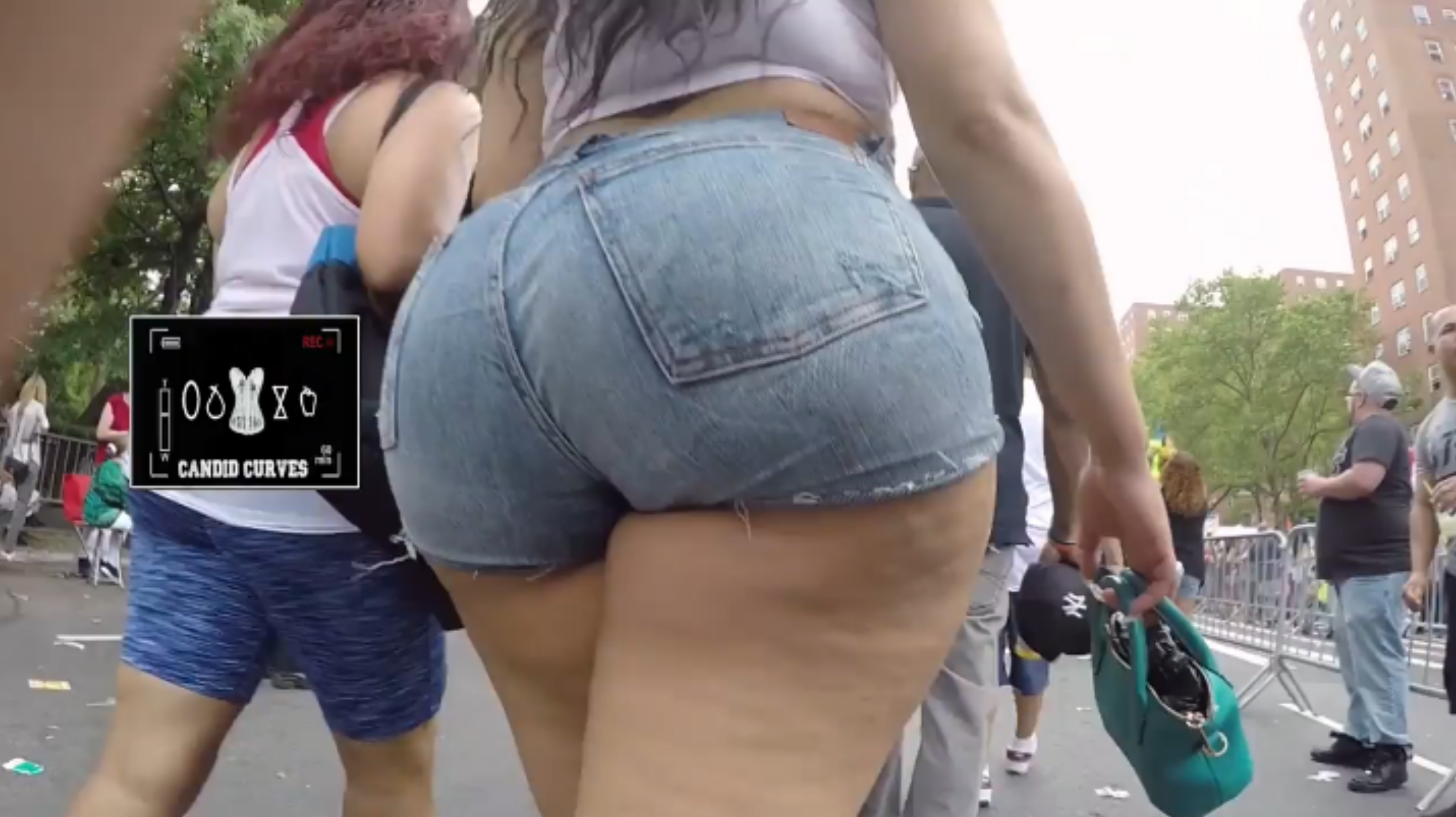 TIGHT BOOTY SHORTS GIANT ASS CANDID BABE