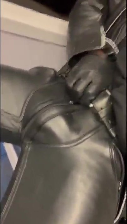 leather gear in the train
