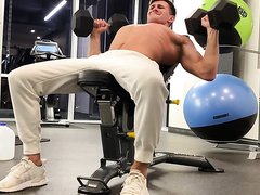 Jock Works Out And Shows Feet