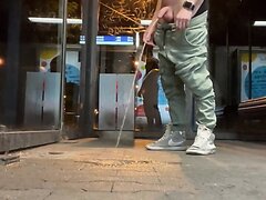 pissing and jerking off in german train station