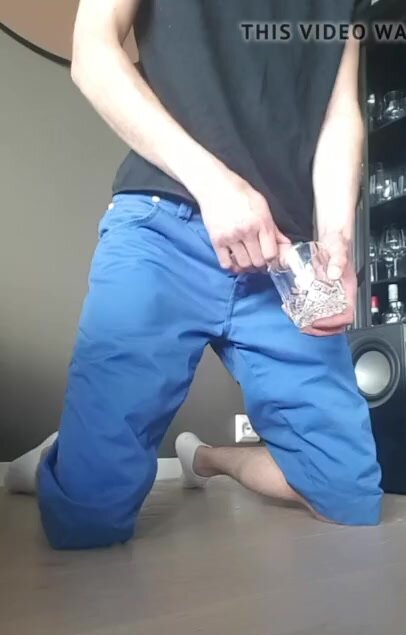 drinking his own cum and piss