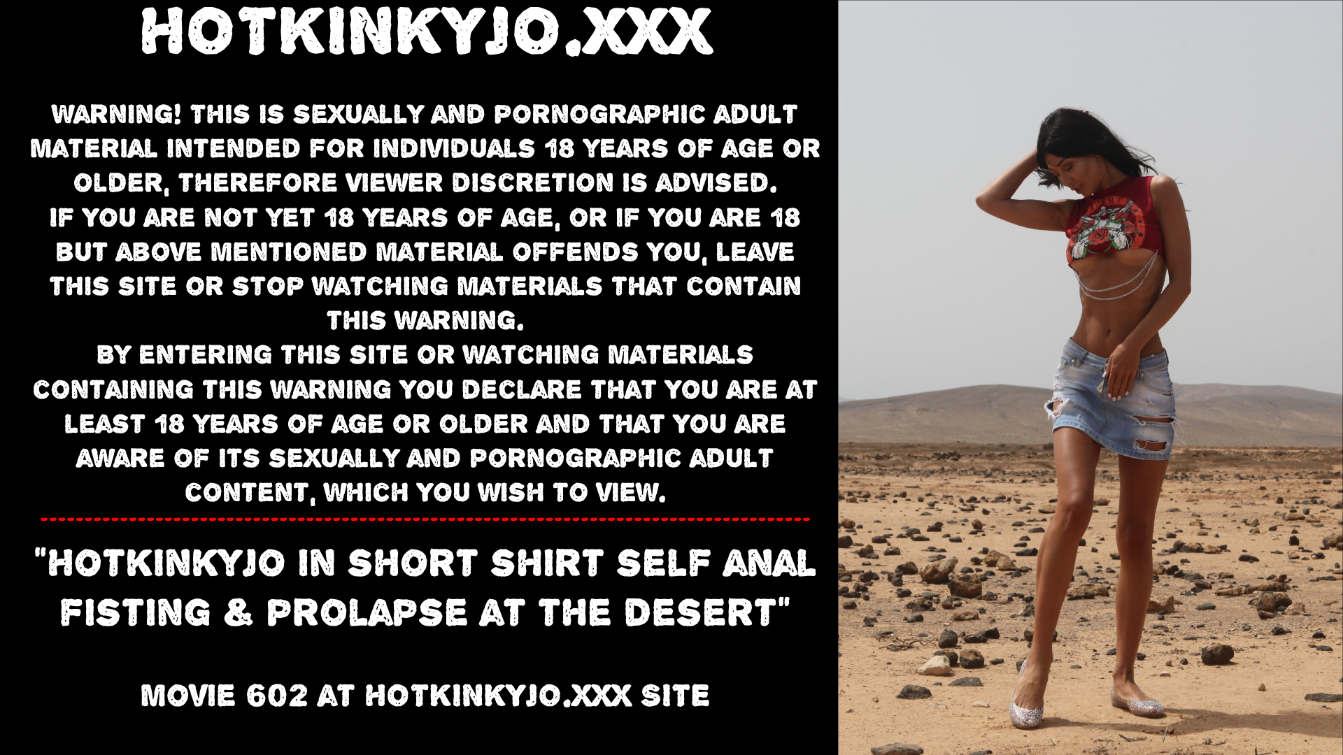 Hotkinkyjo in short shirt self anal fisting & prolapse
