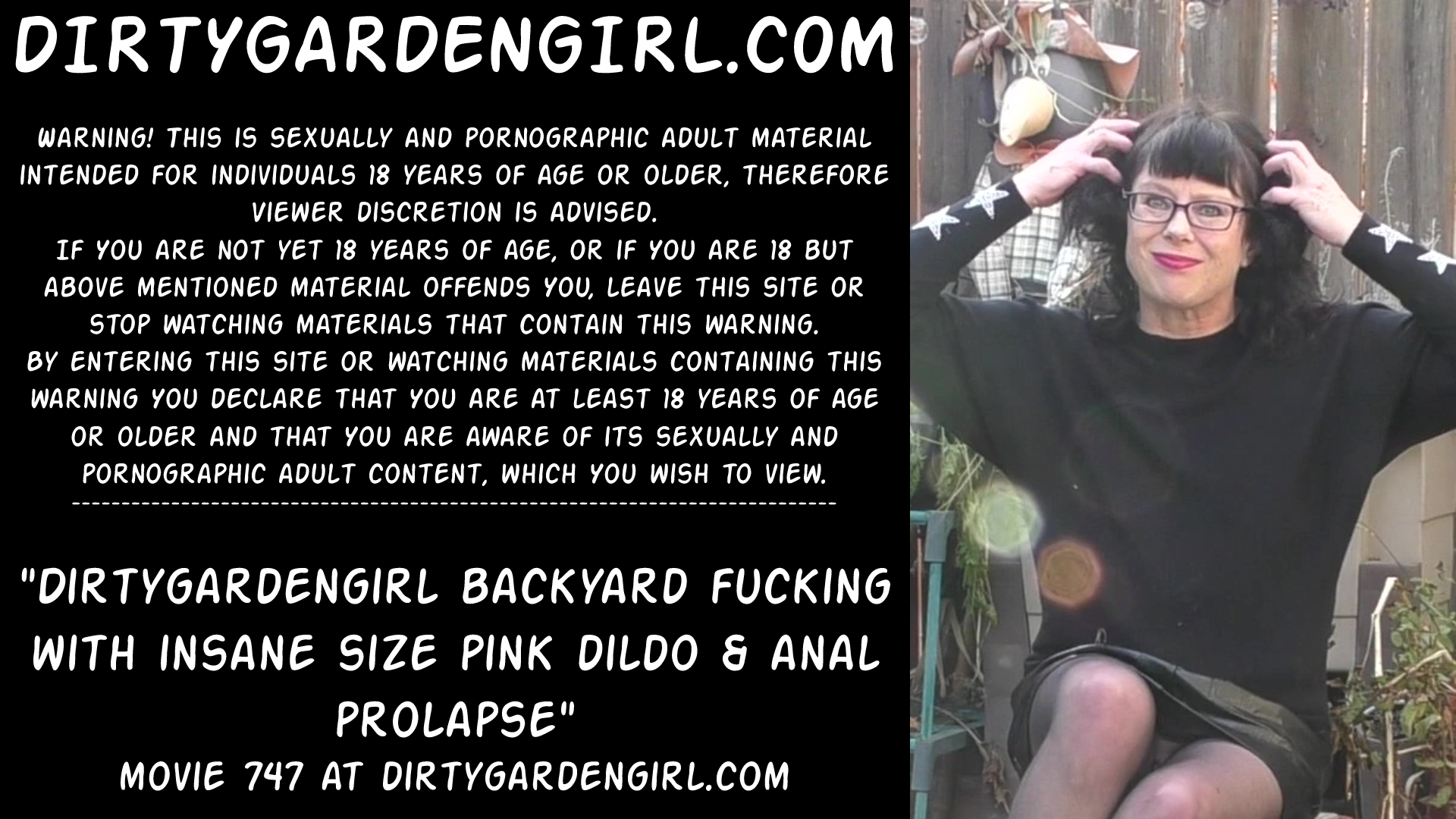 Dirtygardengirl backyard fucking with insane size dildo