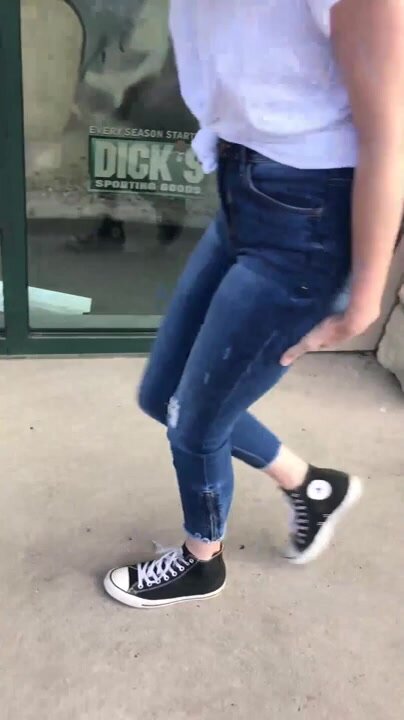 Girl Pee In Jeans Desperation Thisvid Com