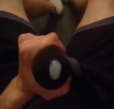 Skinny boy cums through his underwear