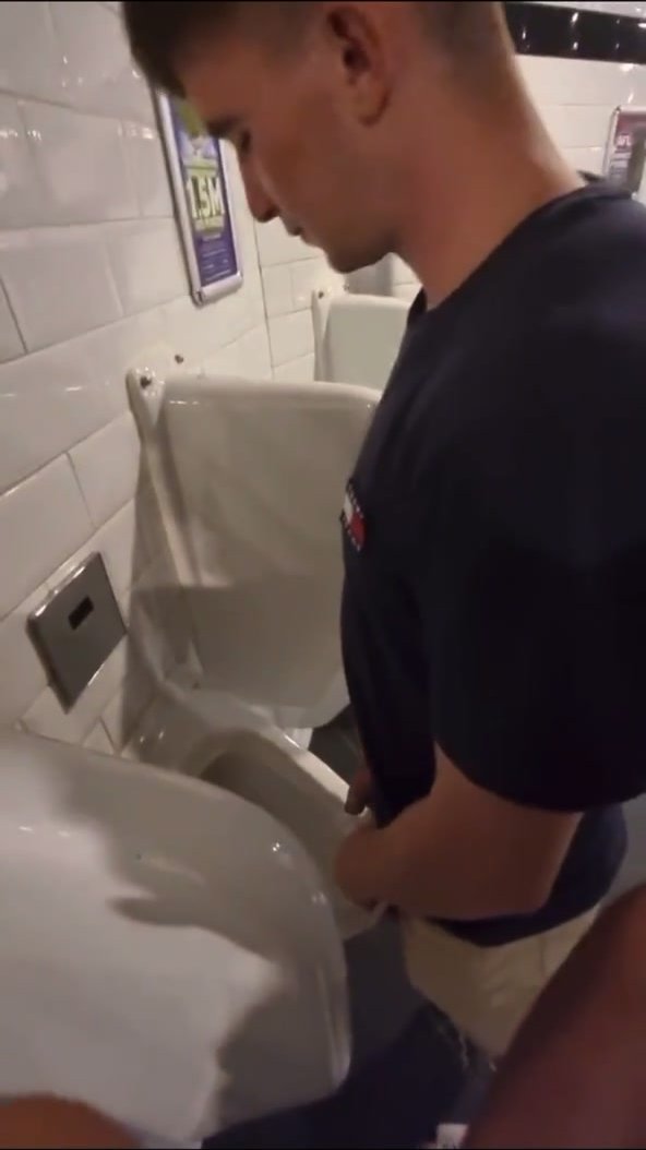 Drunk urinal spy piss