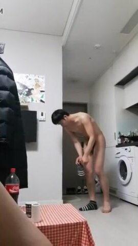 Roommate hard cock after shower