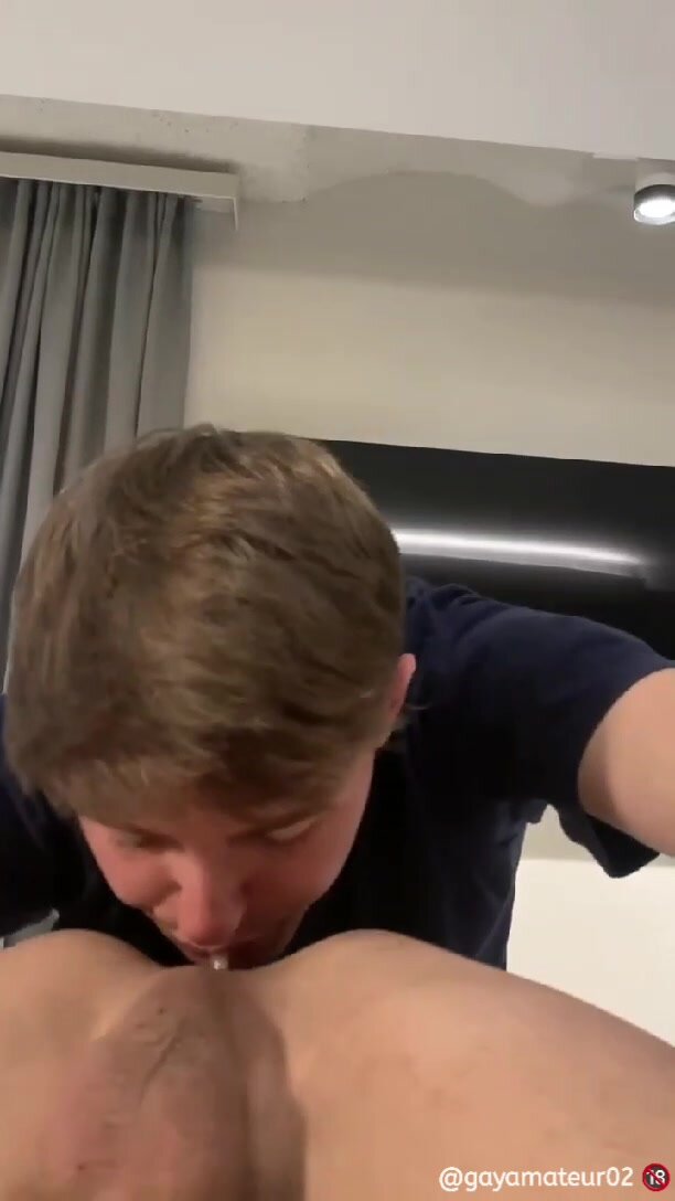 POV cute guy gently kisses your ass