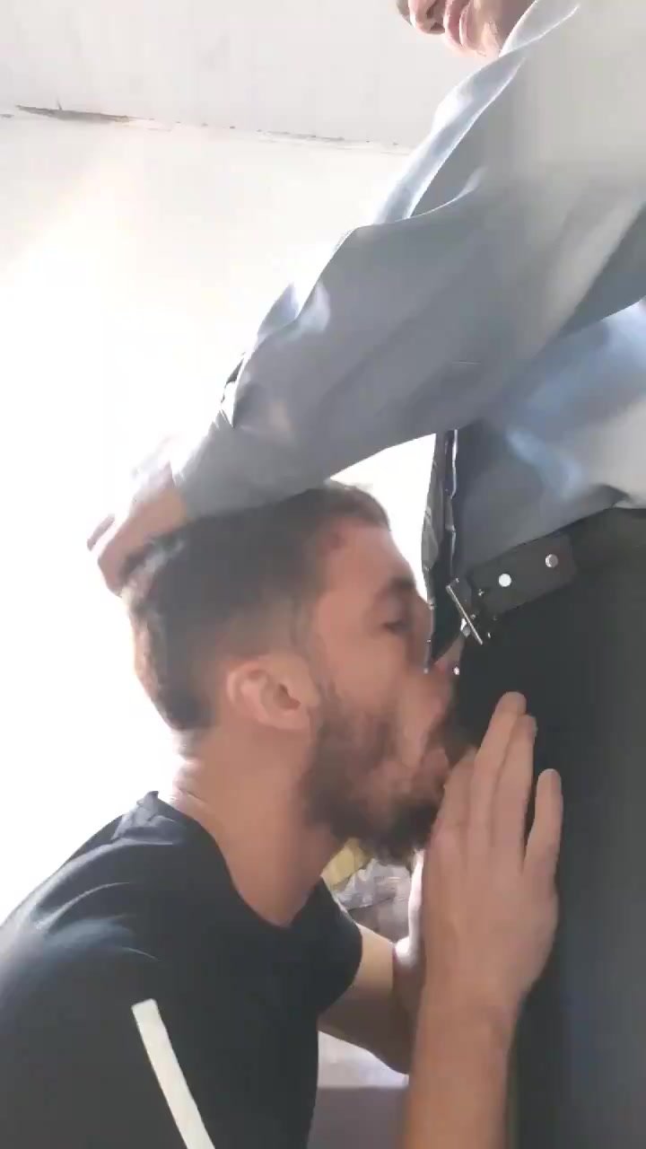 sucking husband tired from work.