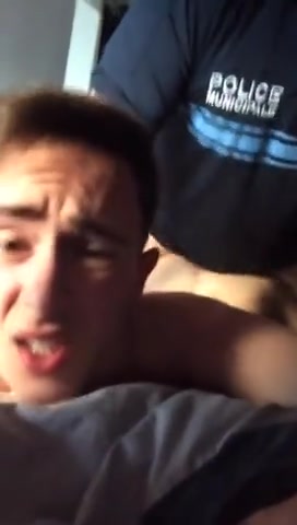 French cop punish a young guy