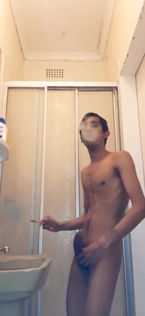 Indian guy smokes a joint, gets high, horny and wanks