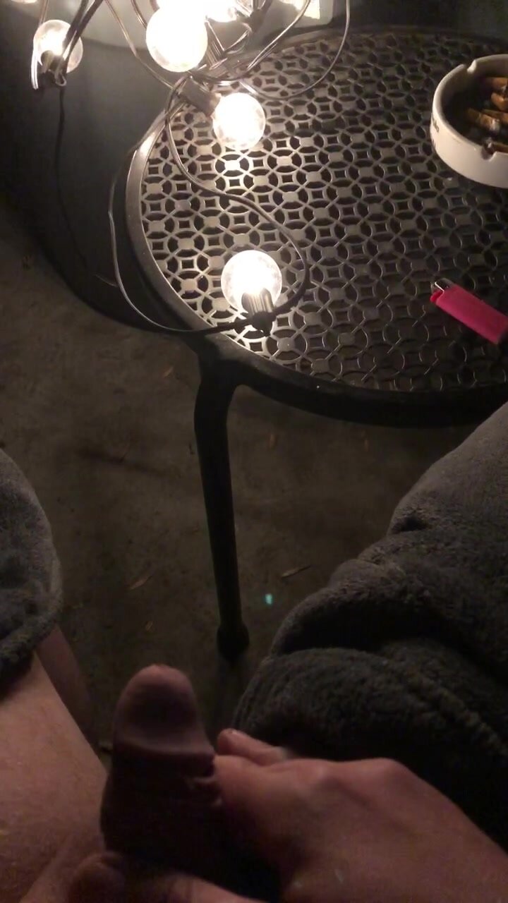 Smoking and pissing on the balcony at night
