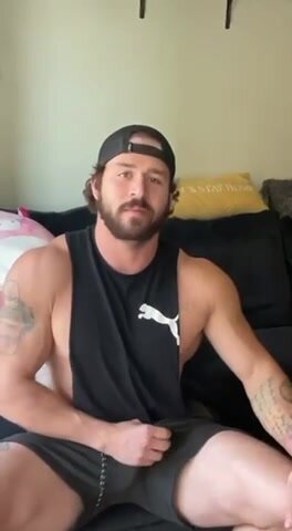 Verbal Straight Jock playing with his fuck stick