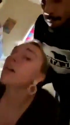 Cute blonde gets ruffed up while being blacked