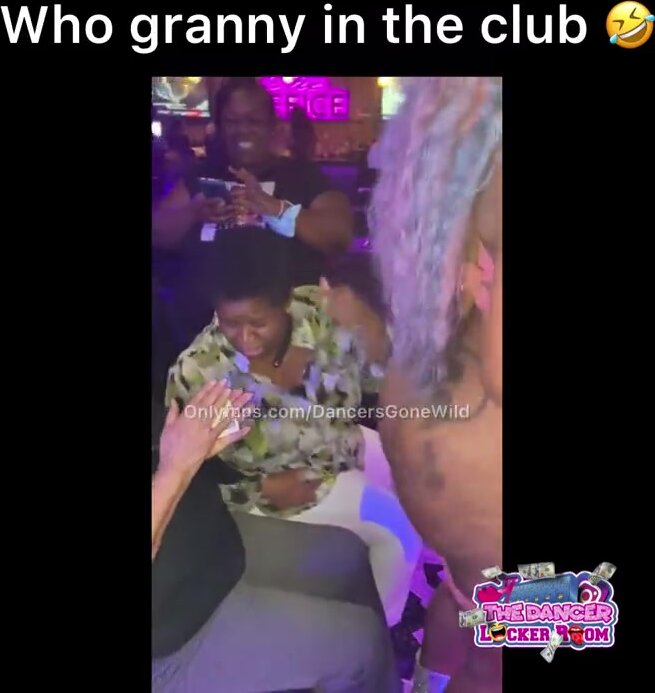 Stripper drops thong in front of granny in the club