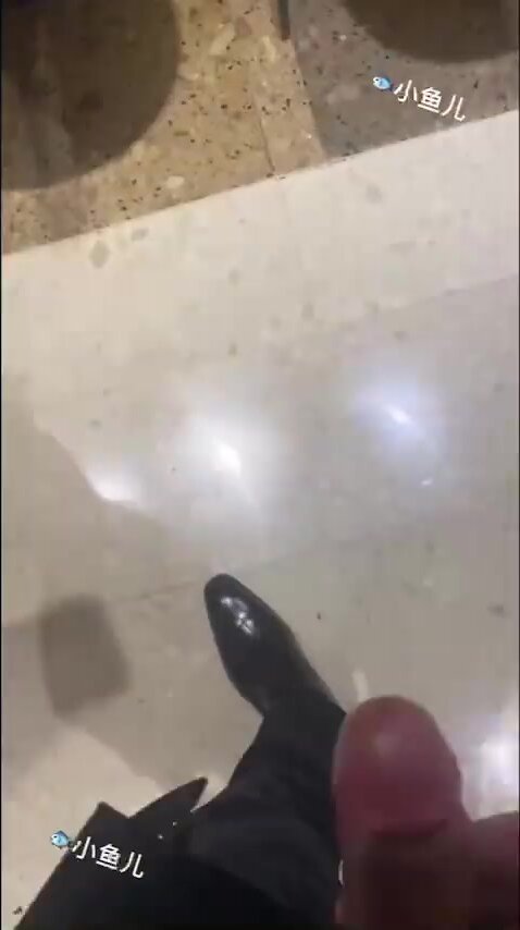 stomping cock with sheer sock feet in toilet