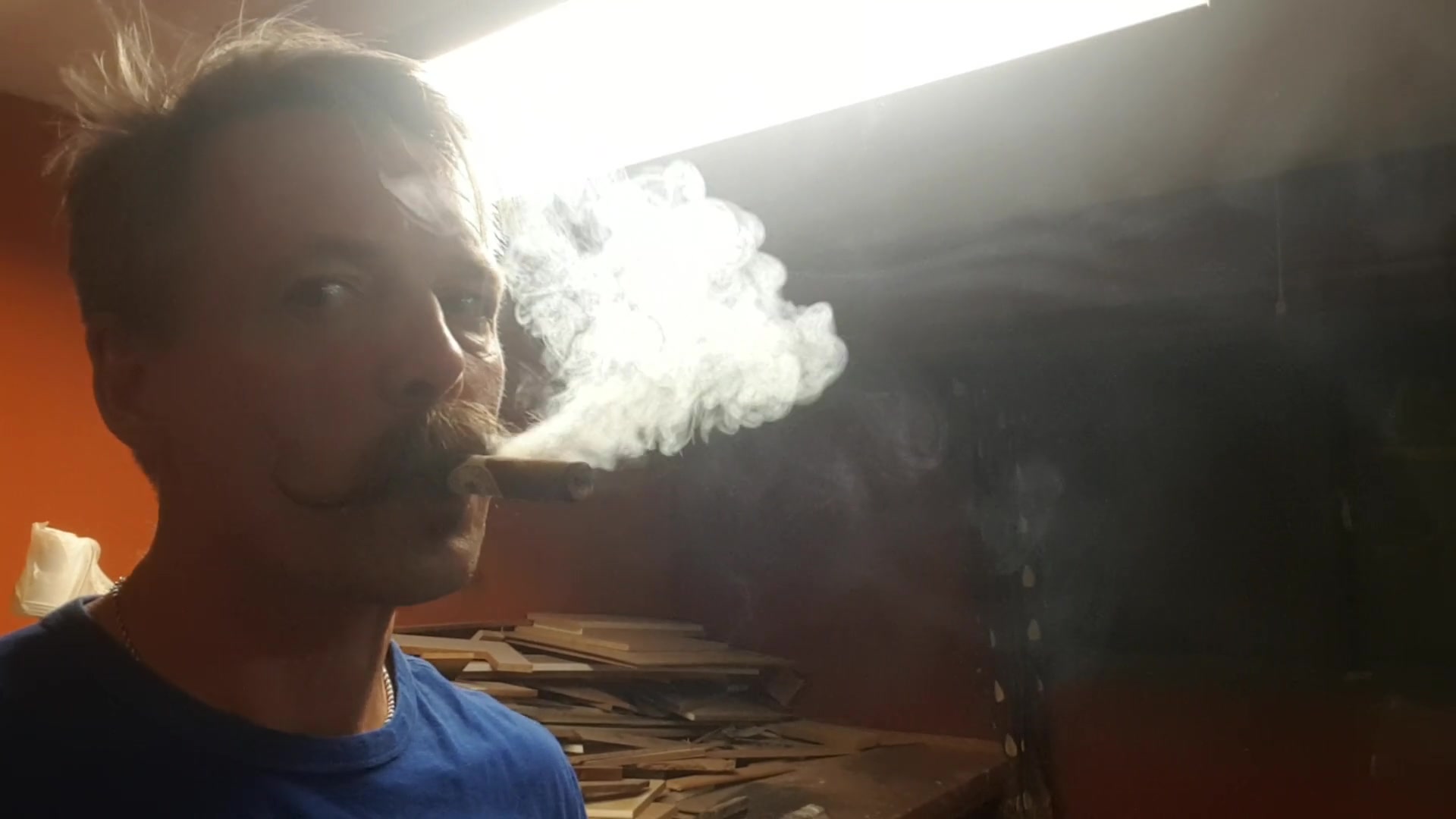 moustache and cigar