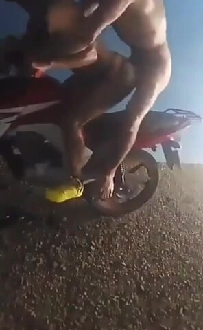 Fucking on a motorcycle