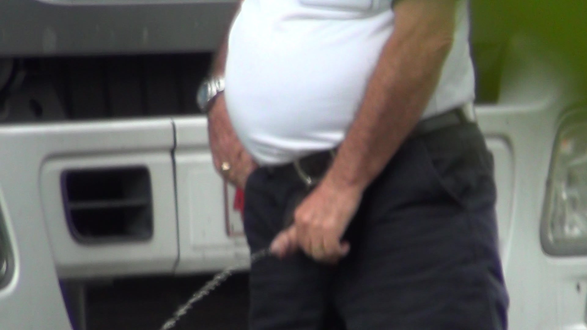 caught pissing, trucker, caught, daddy, pissing, station.