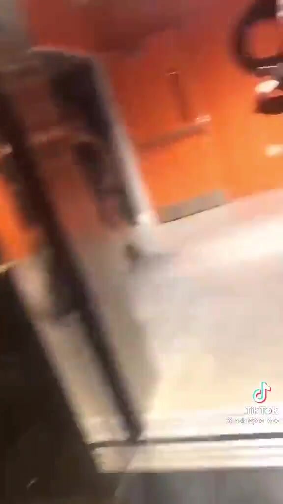 Tictok girl wets elevator floor then runs away