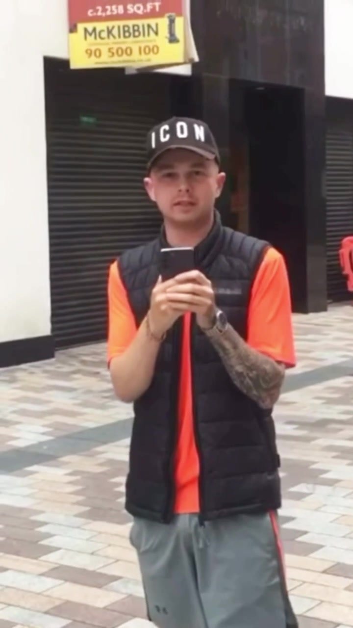 Hot Brit chavs with bulge and spitting in public