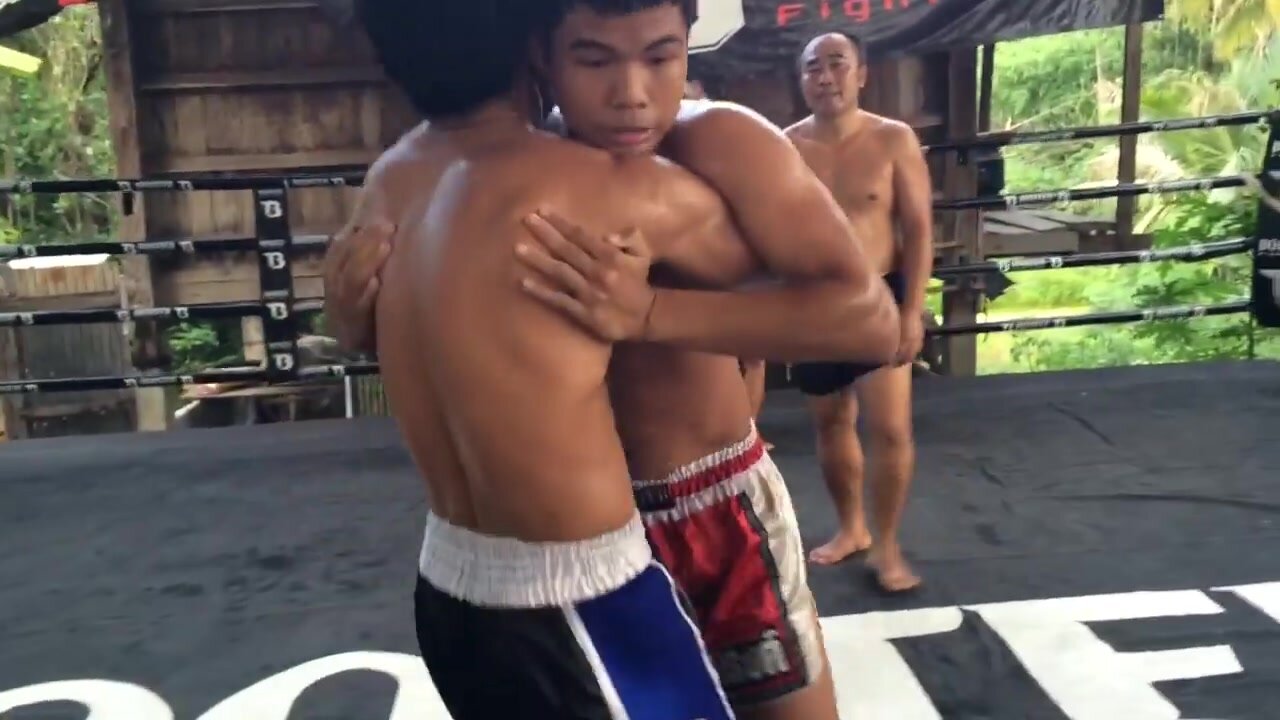 Aggressive Muay Thai clinch