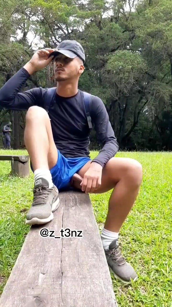 playing with his dick in a public park - video 2