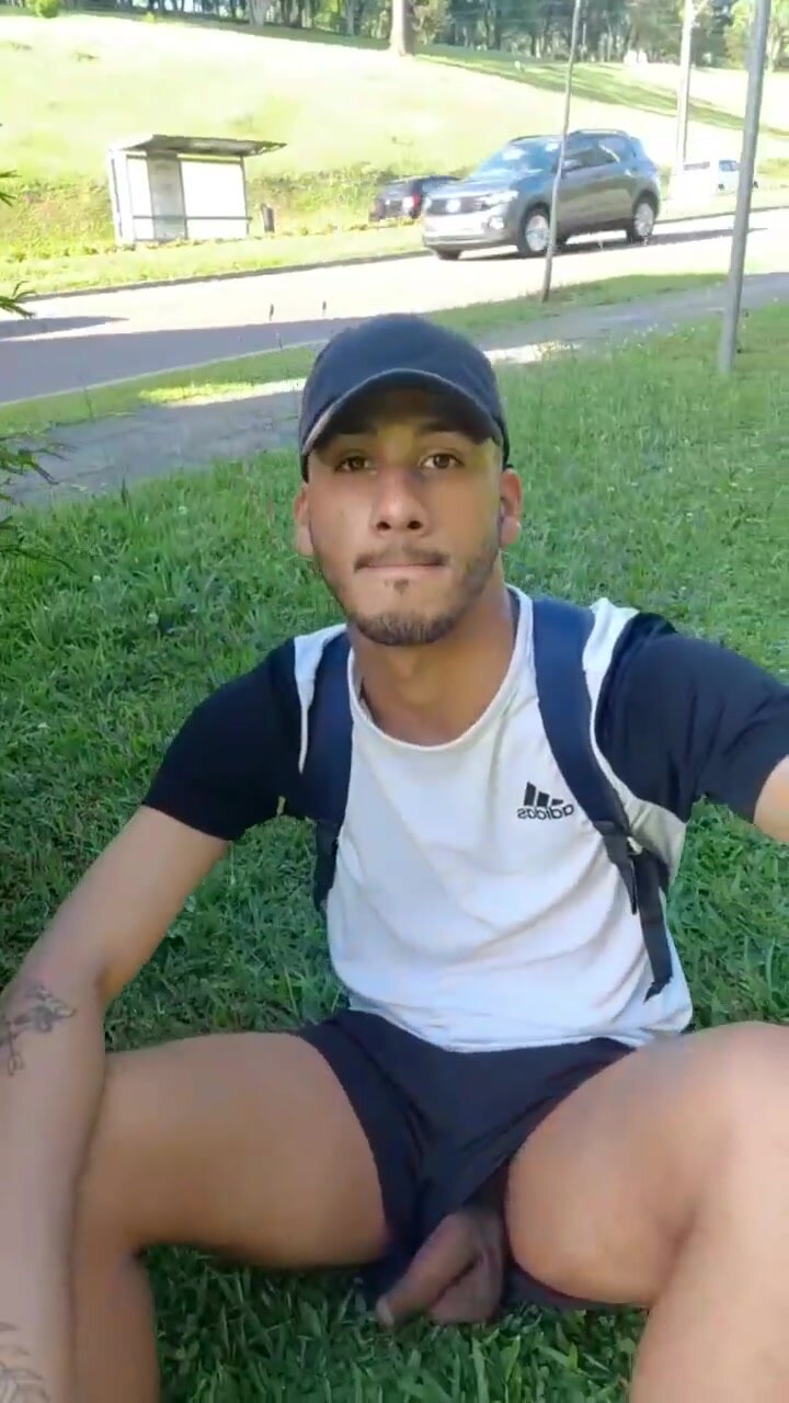playing with his dick in a public park - video 3