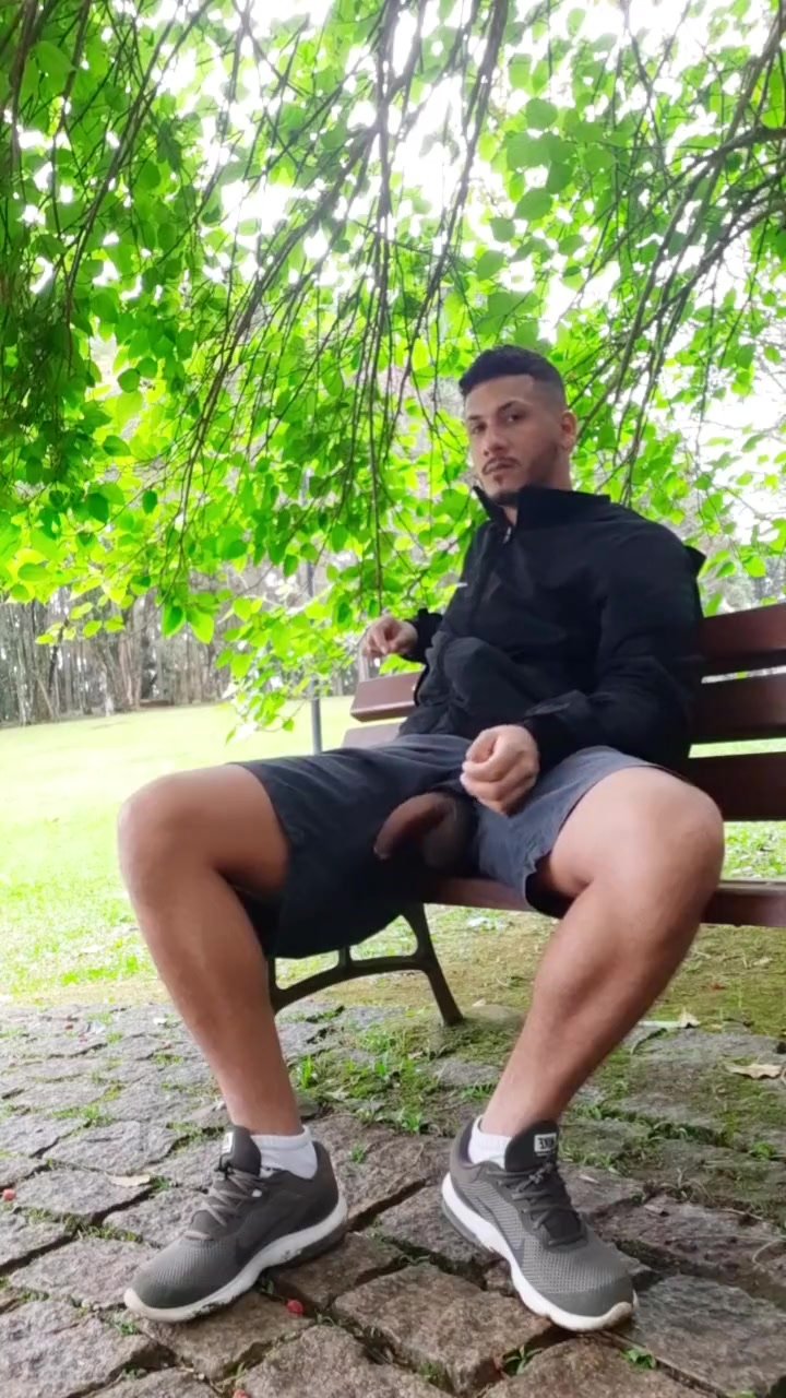 playing with his dick in a public park - video 4