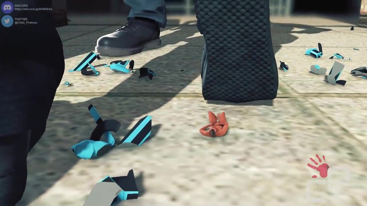Micro Male on Drone Crushed Under Shoes Lie There.