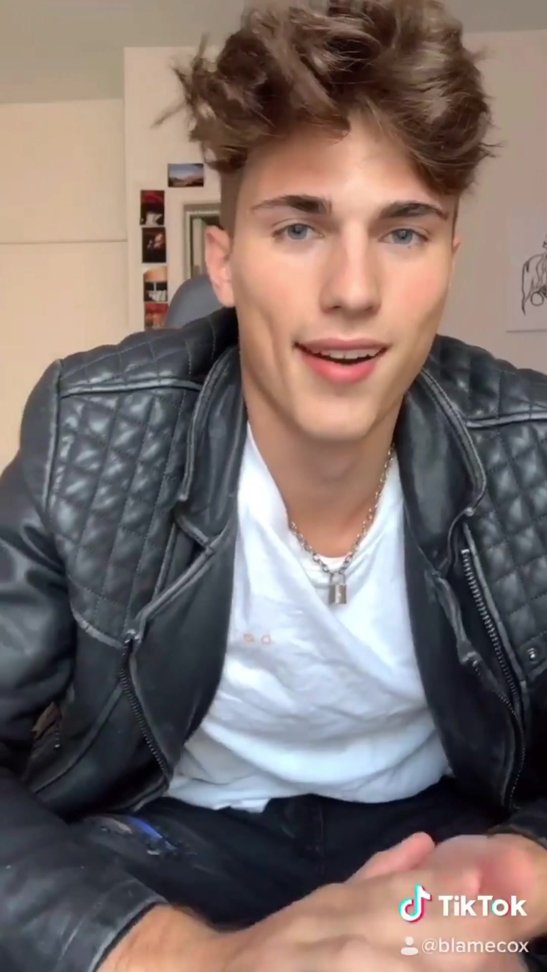 A cute twink in leather