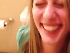 Fun girl doesn't realize friend is filming her pee
