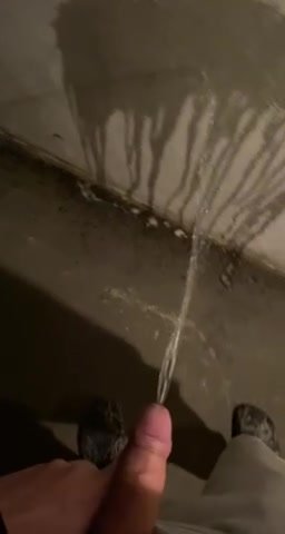 Pissing on wall