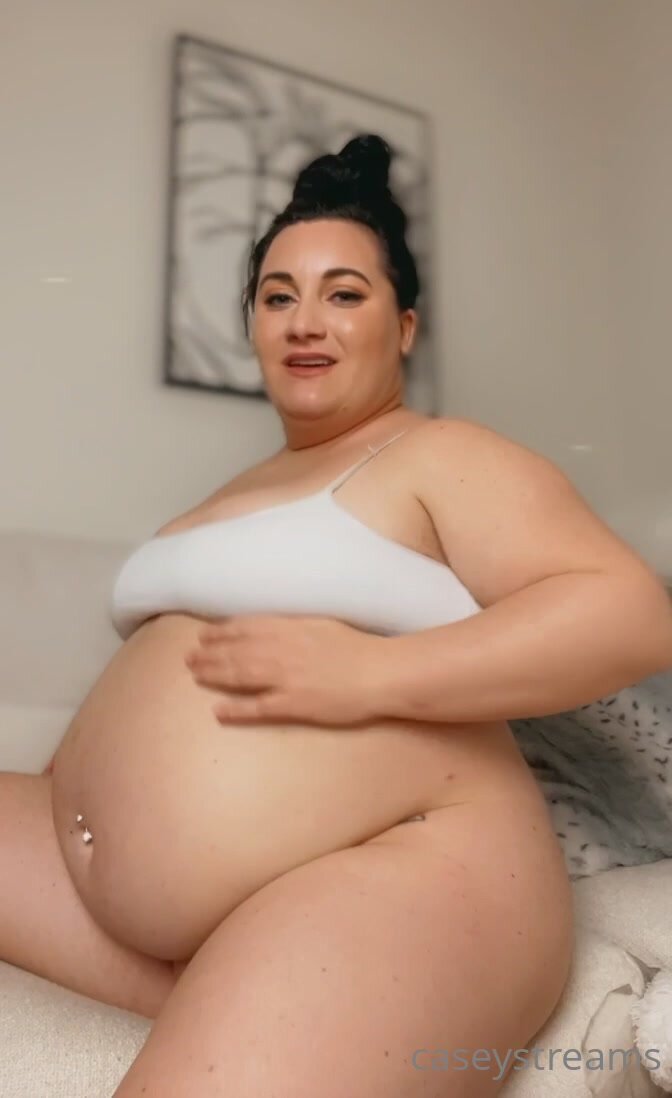 bbw girl playing her fat and big belly