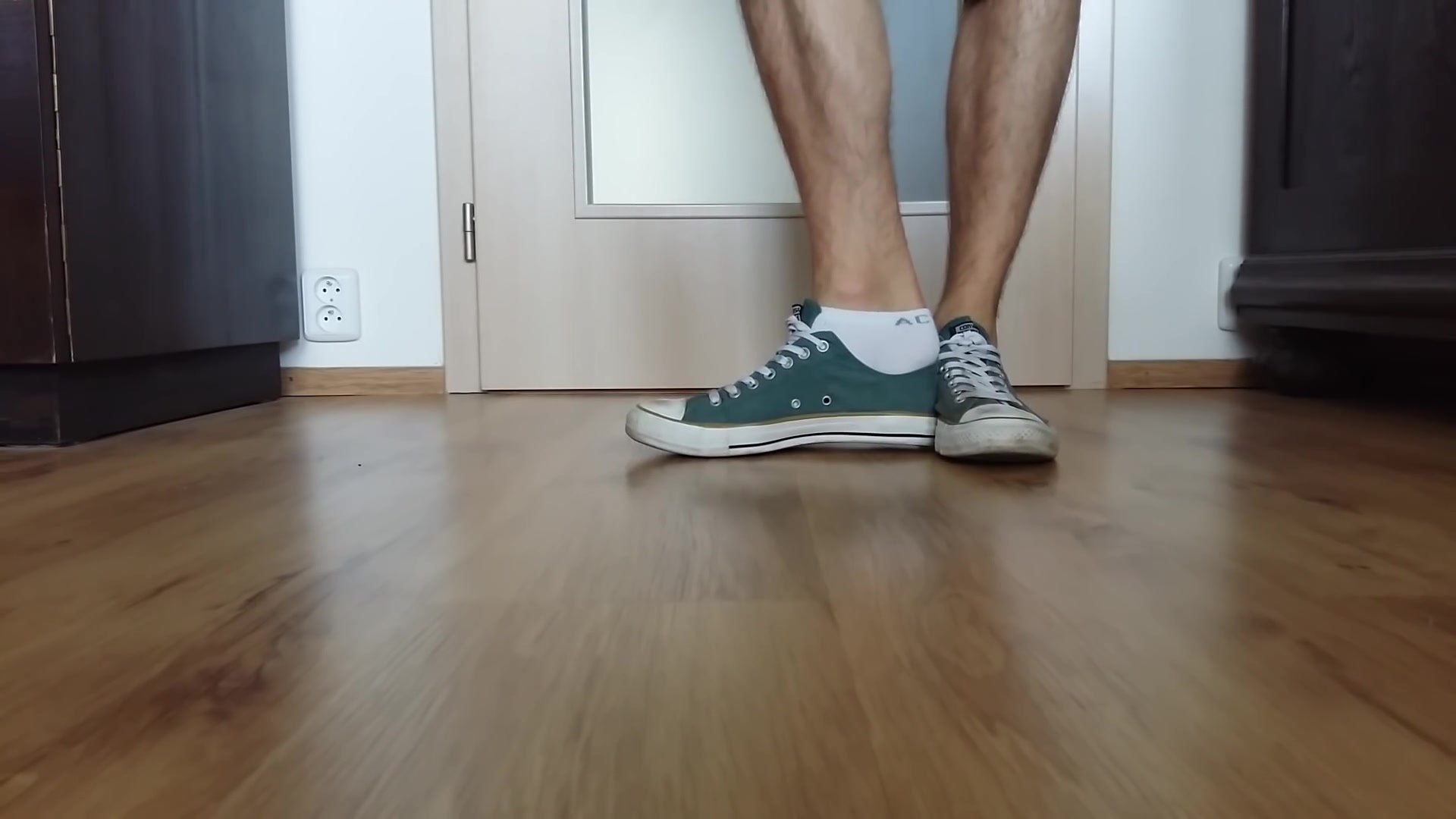 Sweaty smelly tight boy white ankle socks fetish and foot  from converse sh