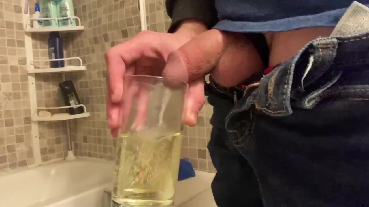 Nerd drinks his piss